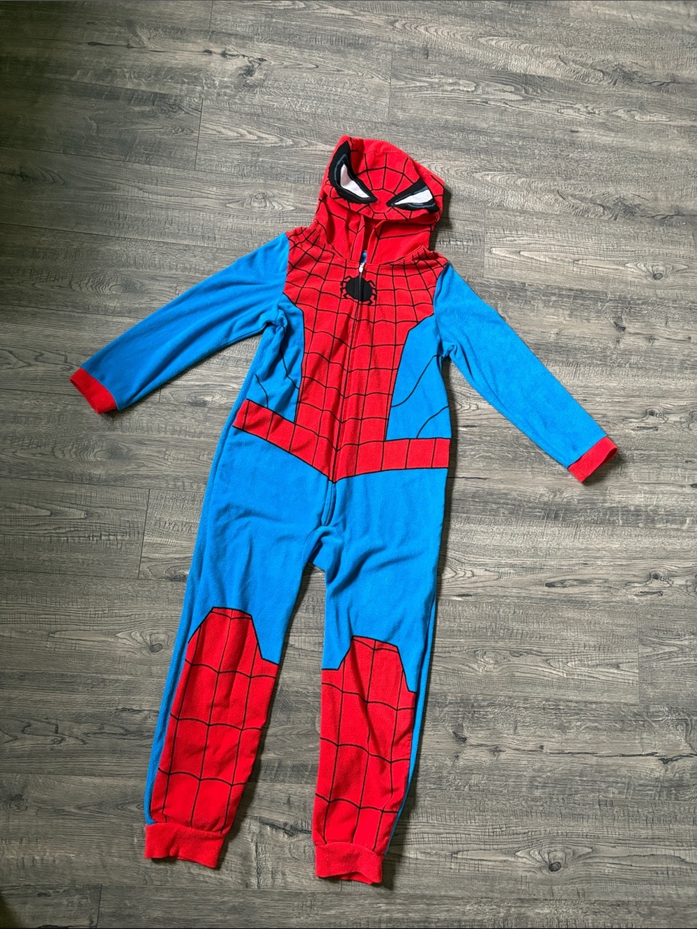 Kids Red & Blue Spiderman Superhero Costume Onesie